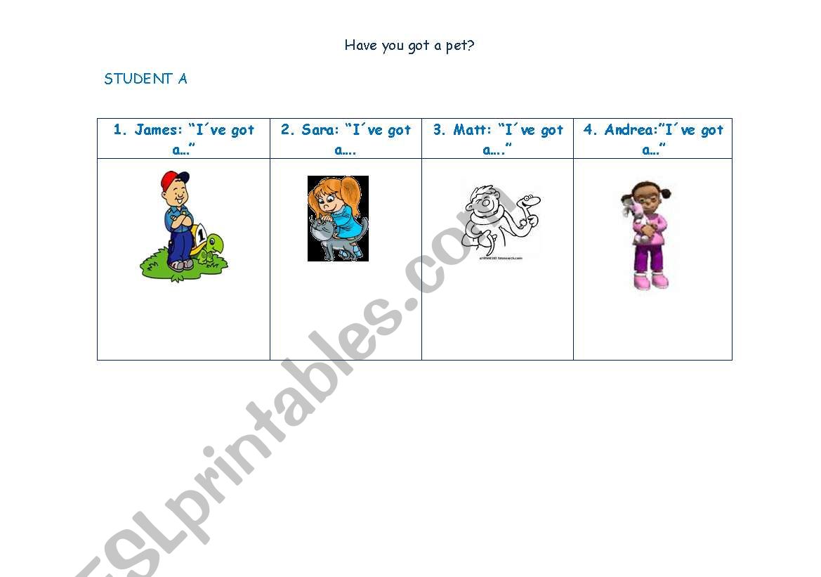 Have you got a pet? worksheet