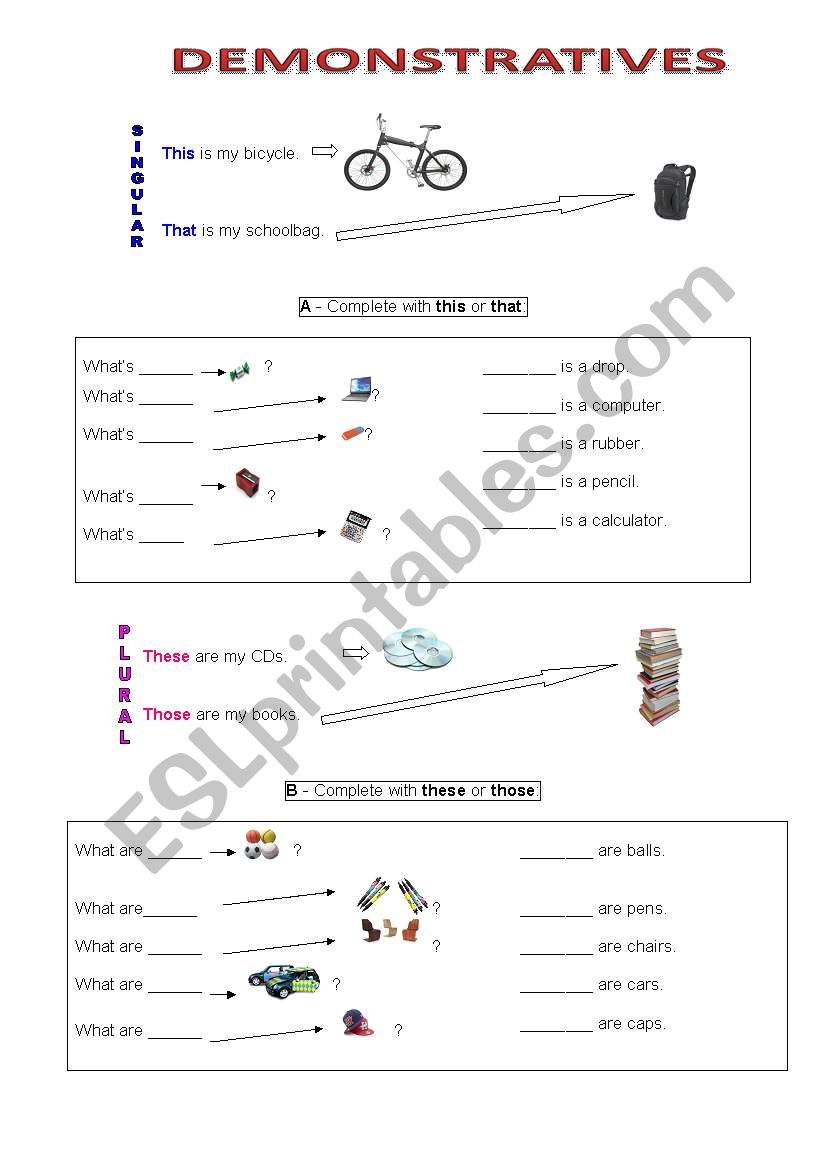 DEMONSTRATIVES: THIS/THAT, THESE/THOSE