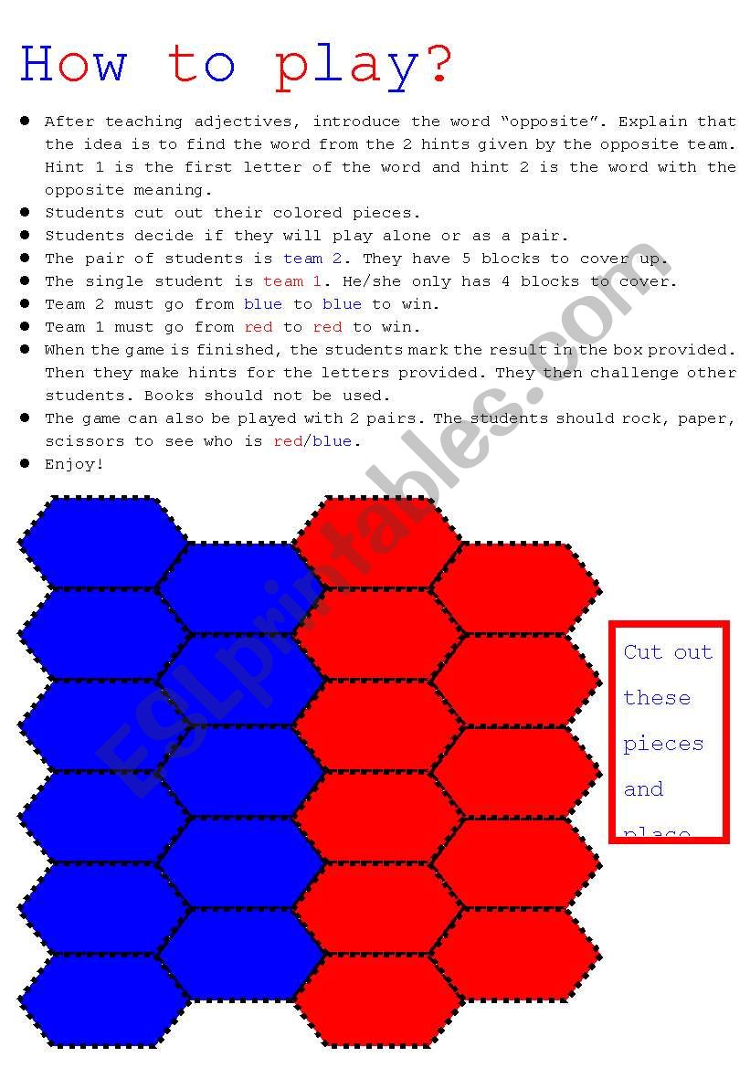 Blockbusters: How to  play? worksheet