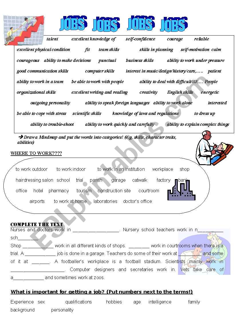 JOBS &SKILLS worksheet