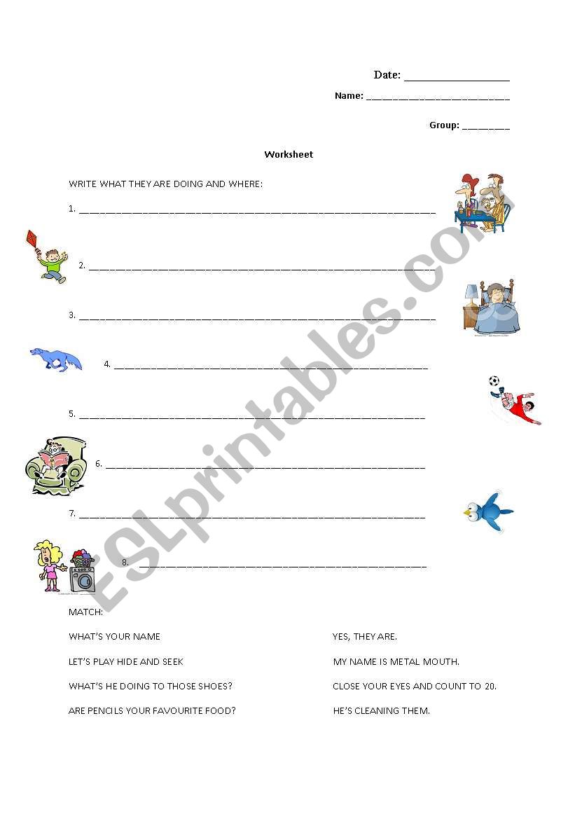 Present Continuous worksheet