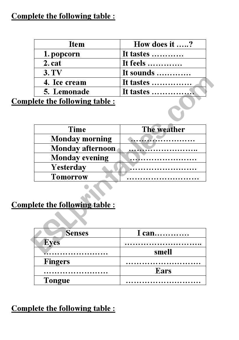 worksheet ;lesson4 worksheet