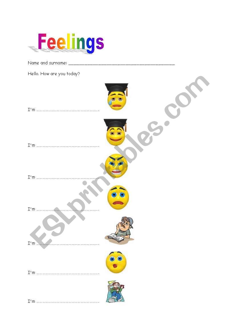 feelings worksheet