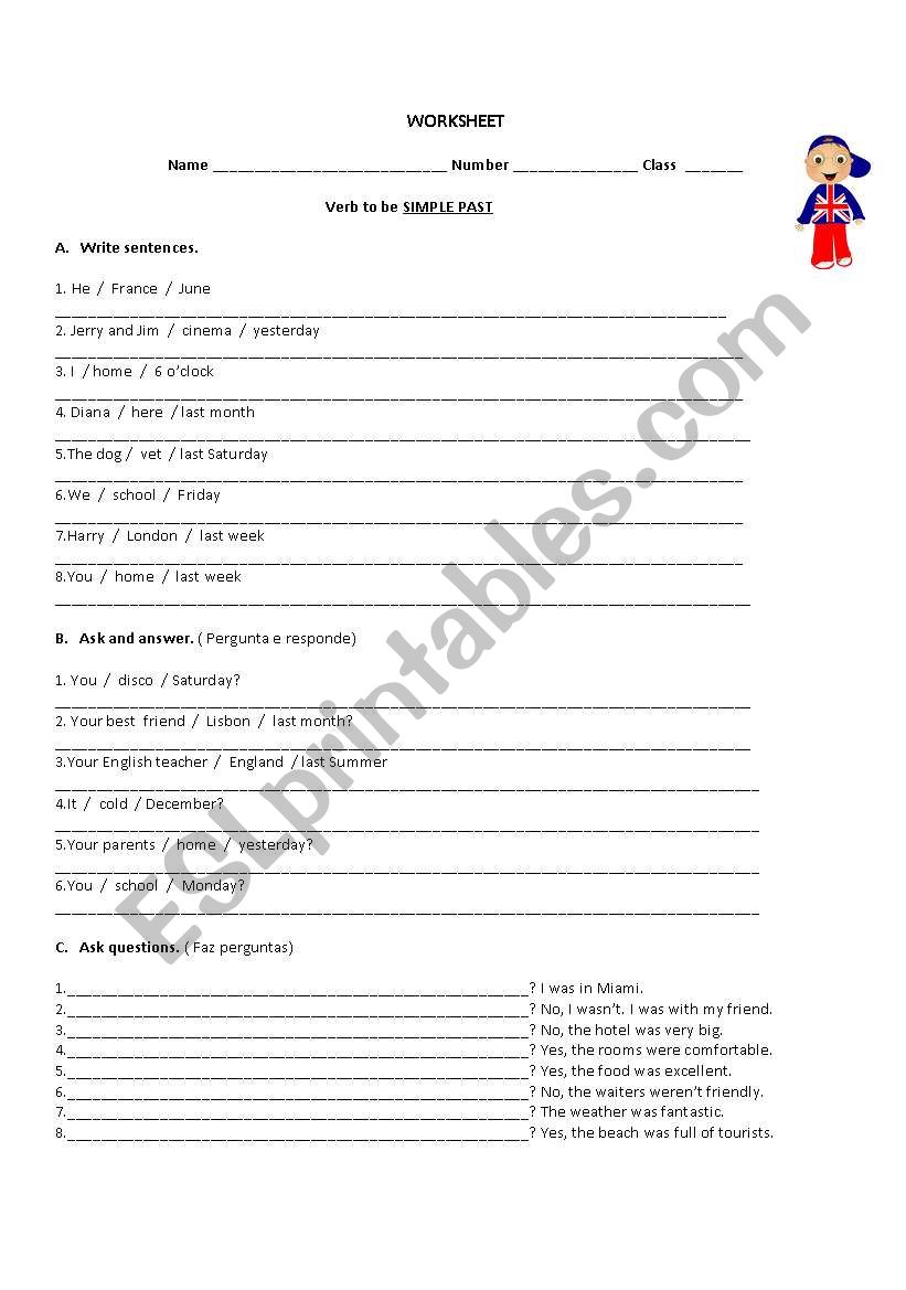 Simple past worksheet