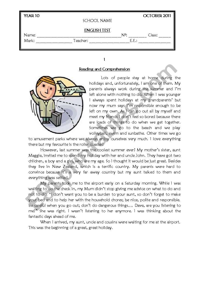 17 Ideas For Grade 10 English Literacy Worksheets