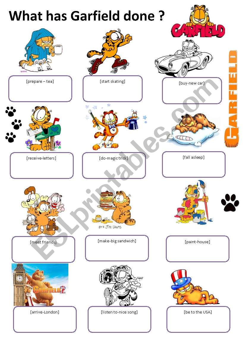 What has Garfield done ? worksheet