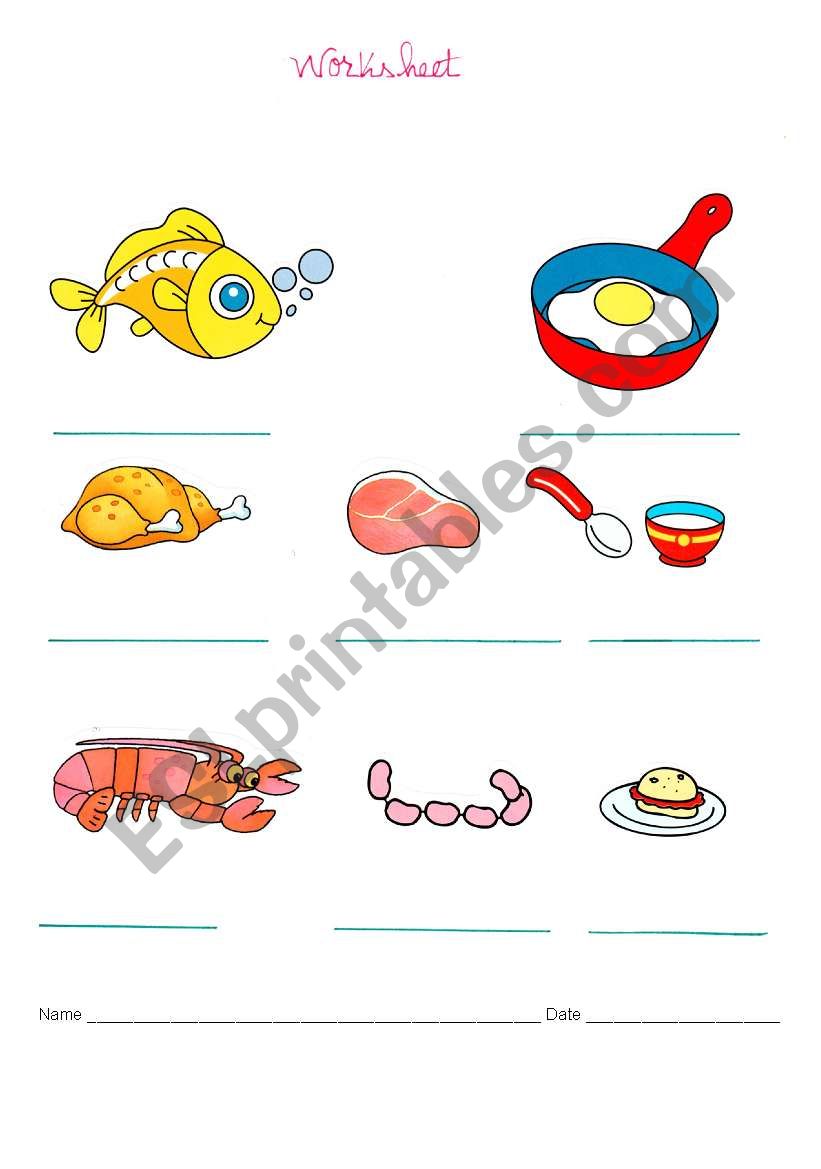 food worksheet