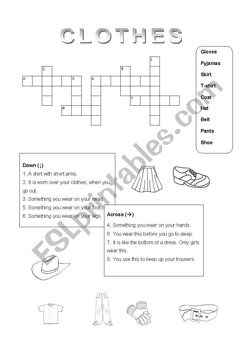 Puzzle-Clothes worksheet