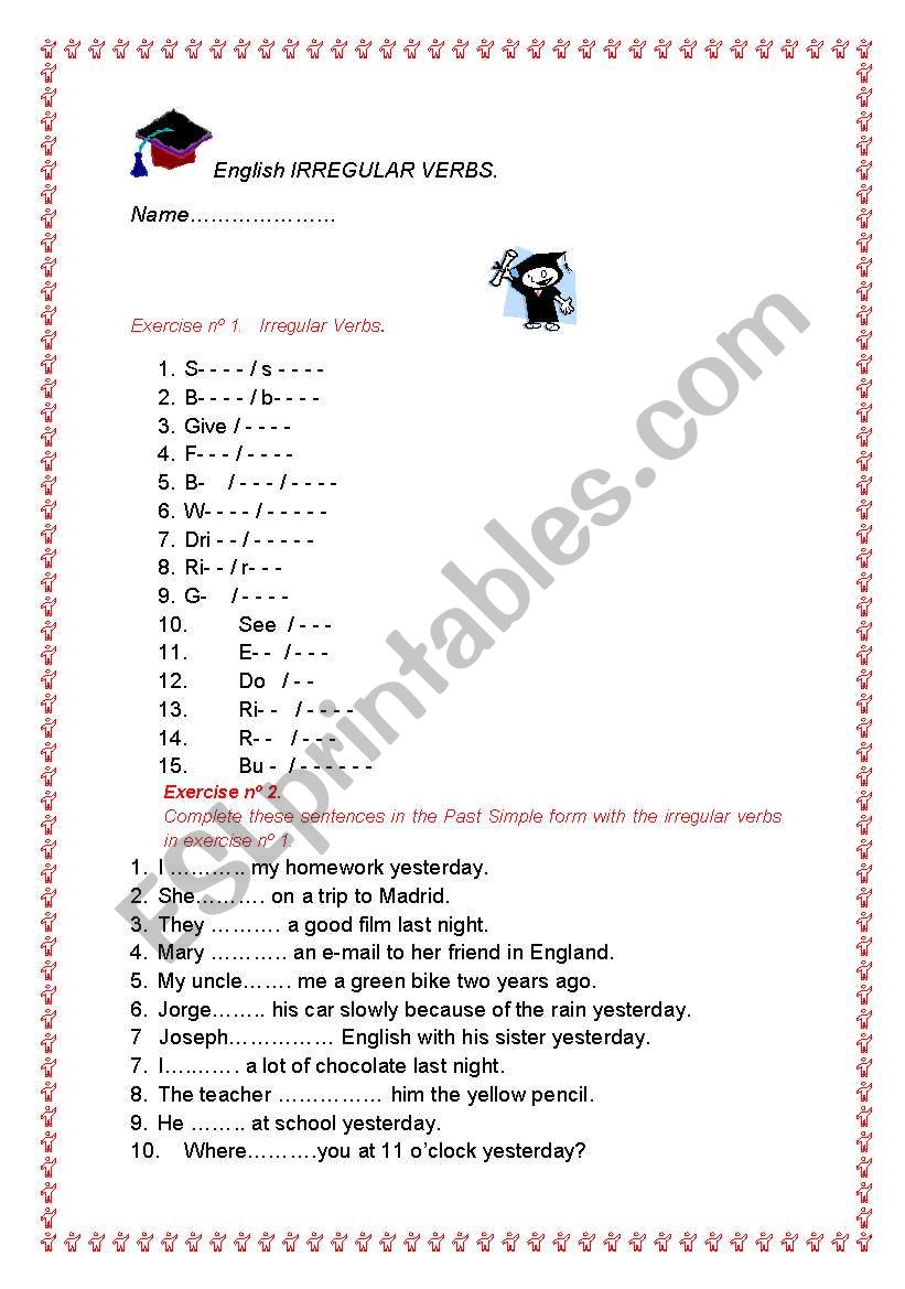 PRACTICE PAST SIMPLE AND IRREGULAR VERBS