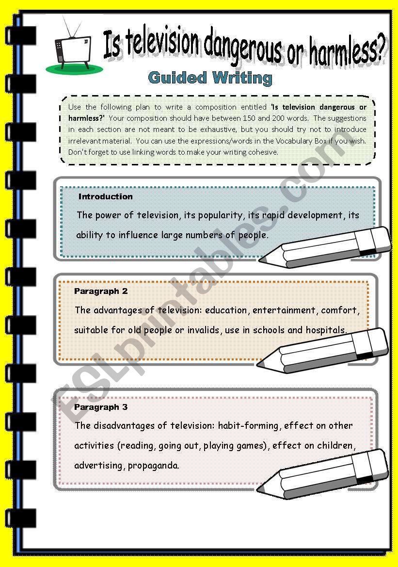 Is television dangerous or harmless?  Guided writing