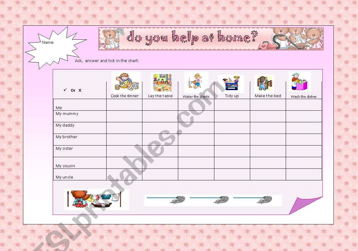 Do you help at home? worksheet