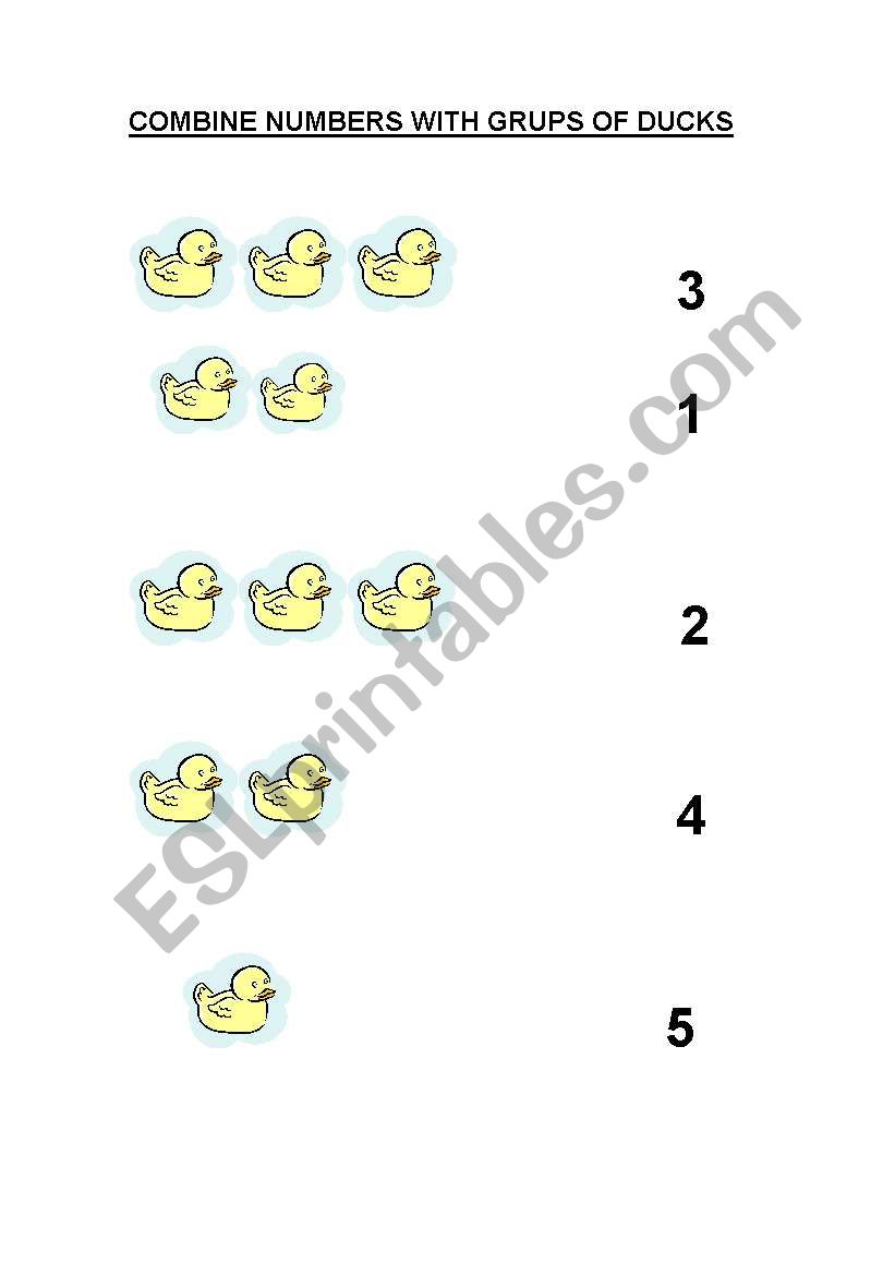 NUMBER S 1 TO 5 worksheet