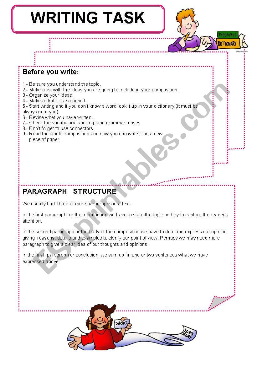 WRITING TASK worksheet