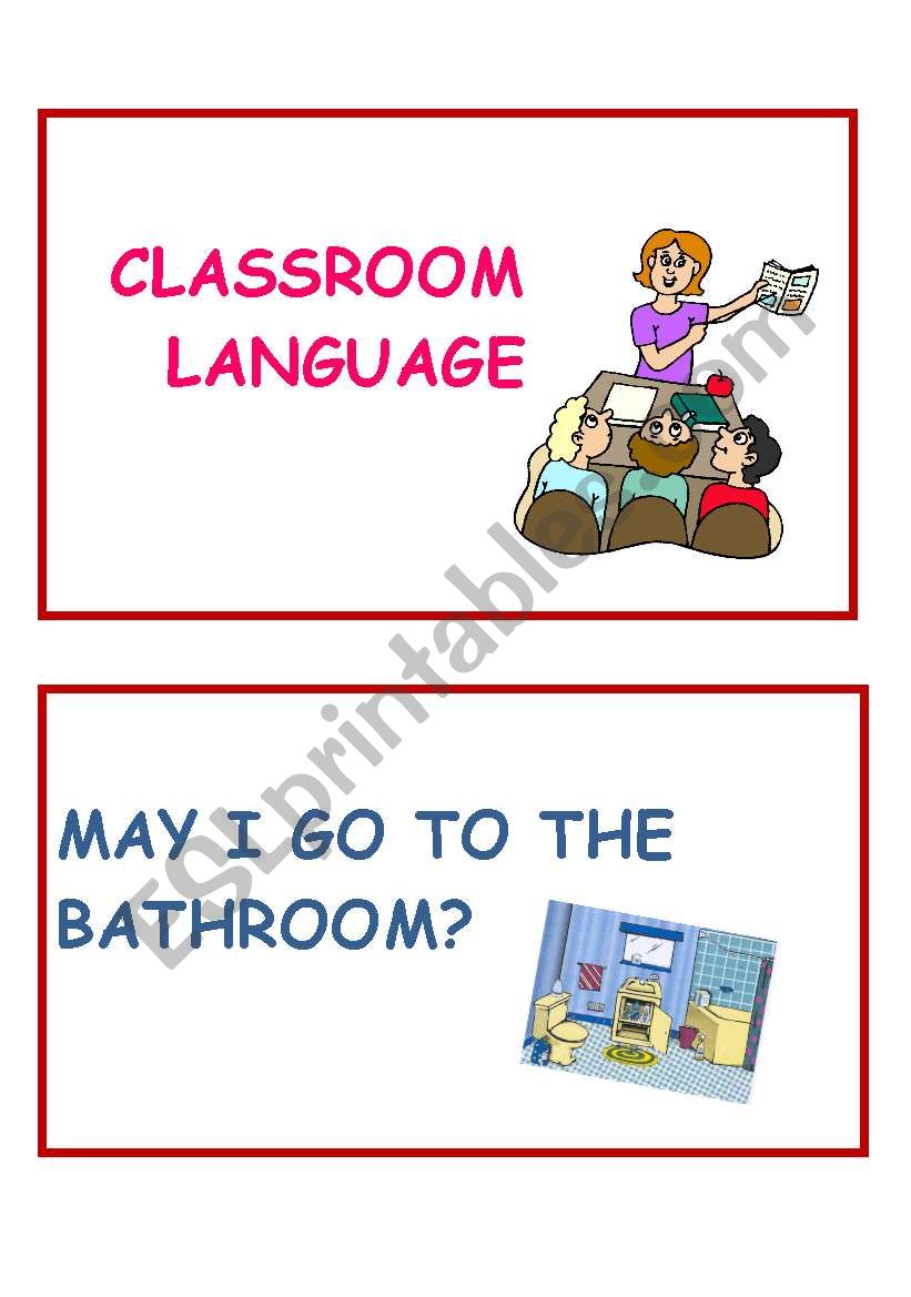 Classroom language part 1 worksheet