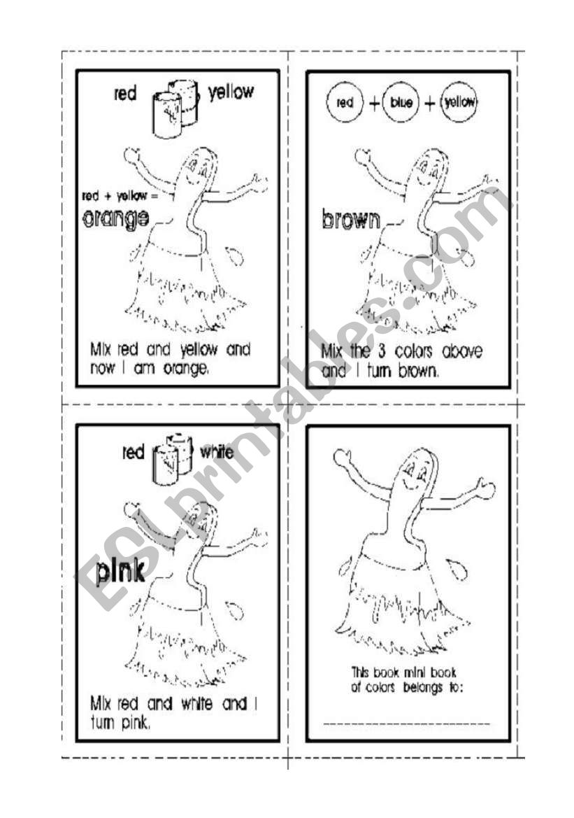 Mini Colour book worksheet