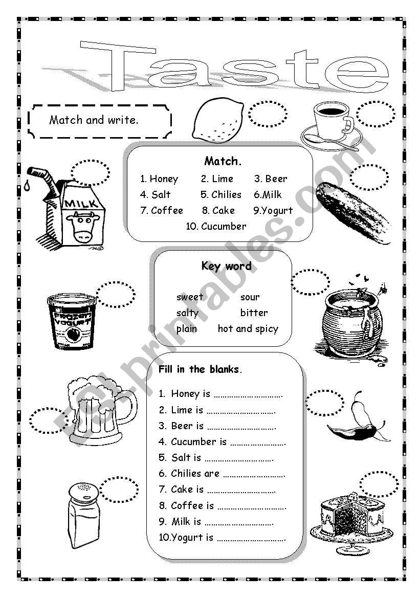 Taste worksheet