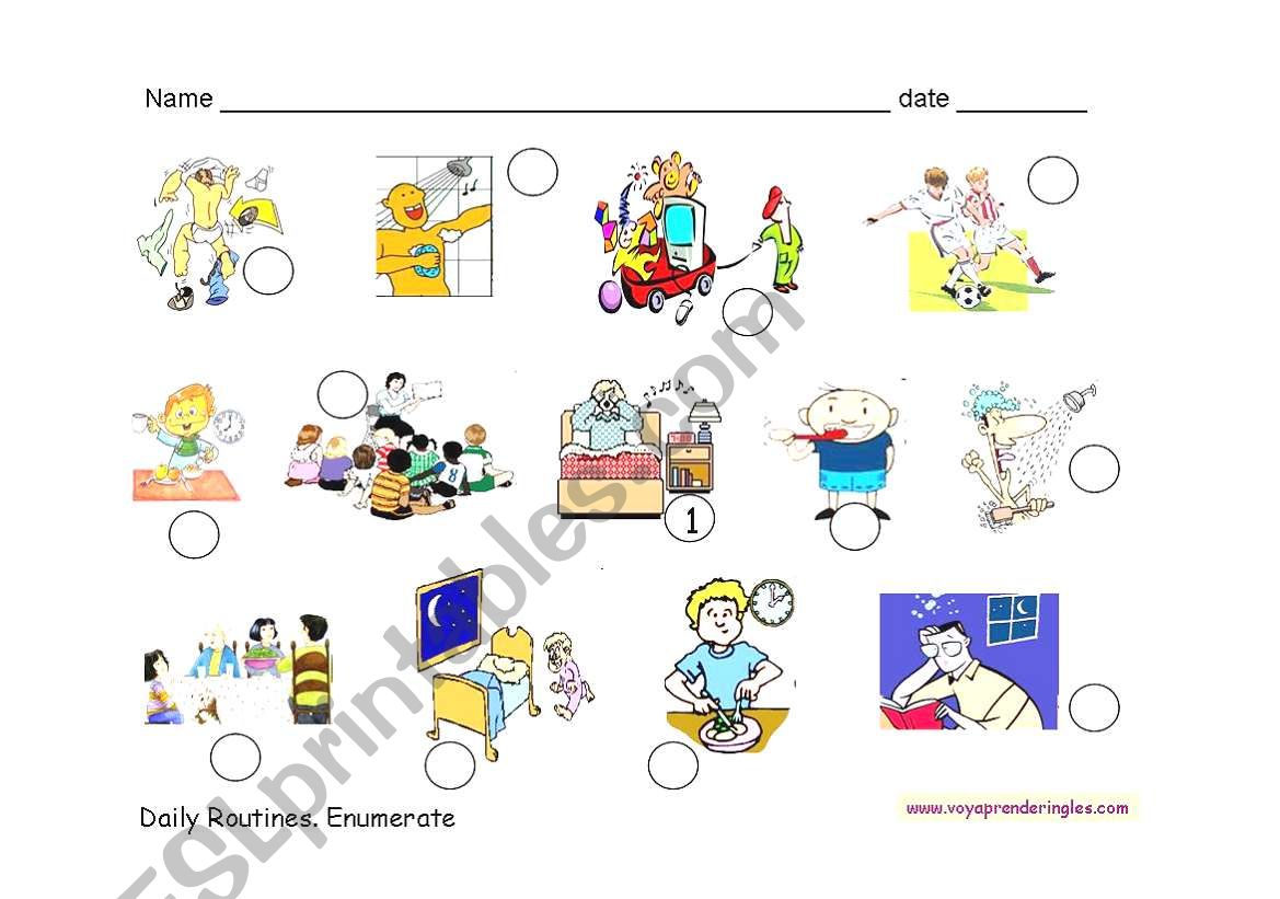 rutine worksheet