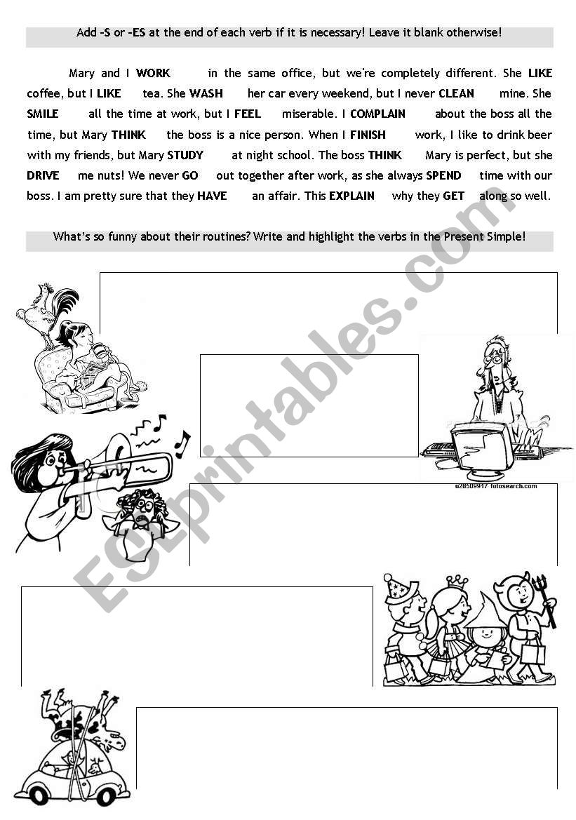 Present Simple - Routines worksheet