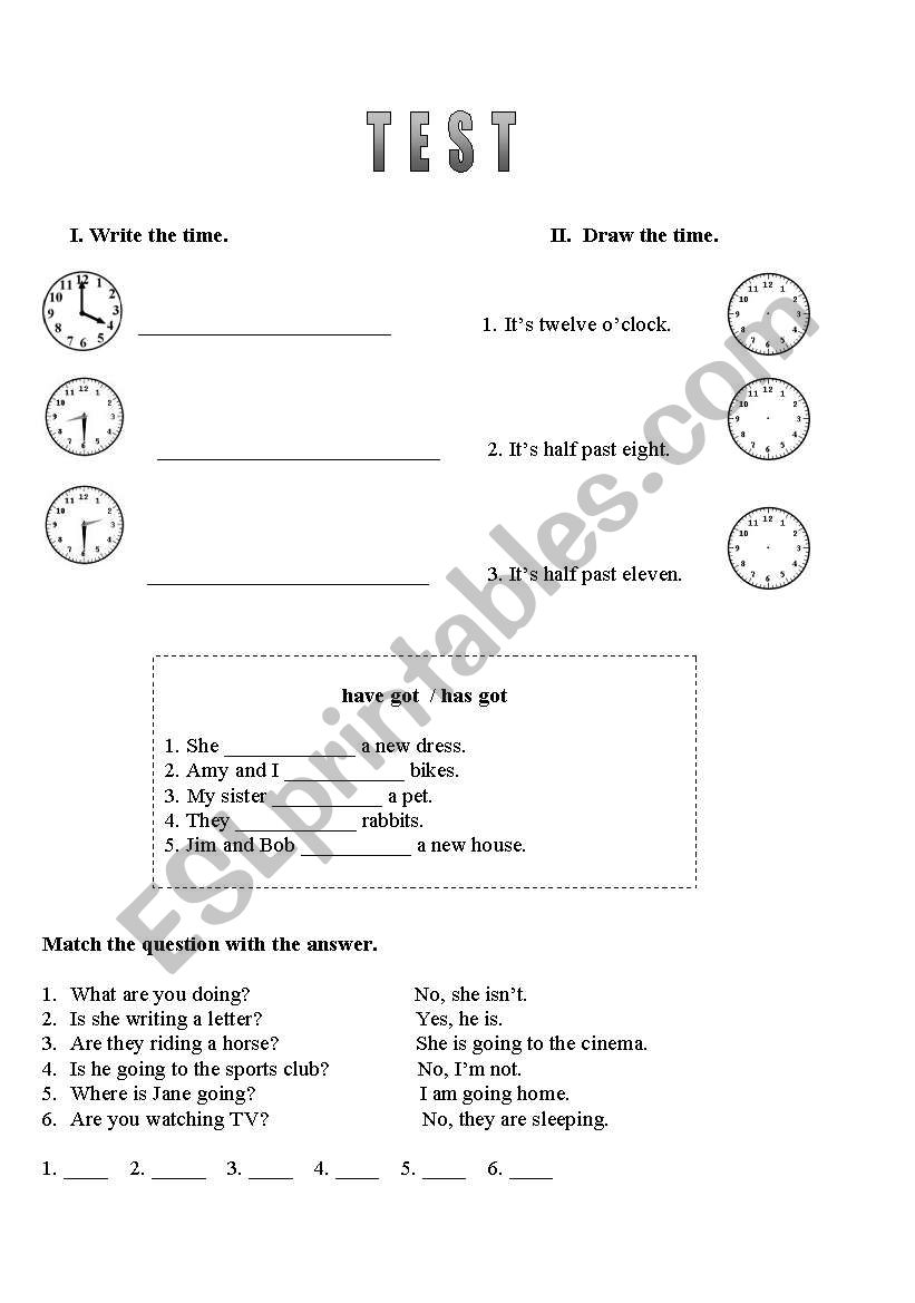 Test worksheet