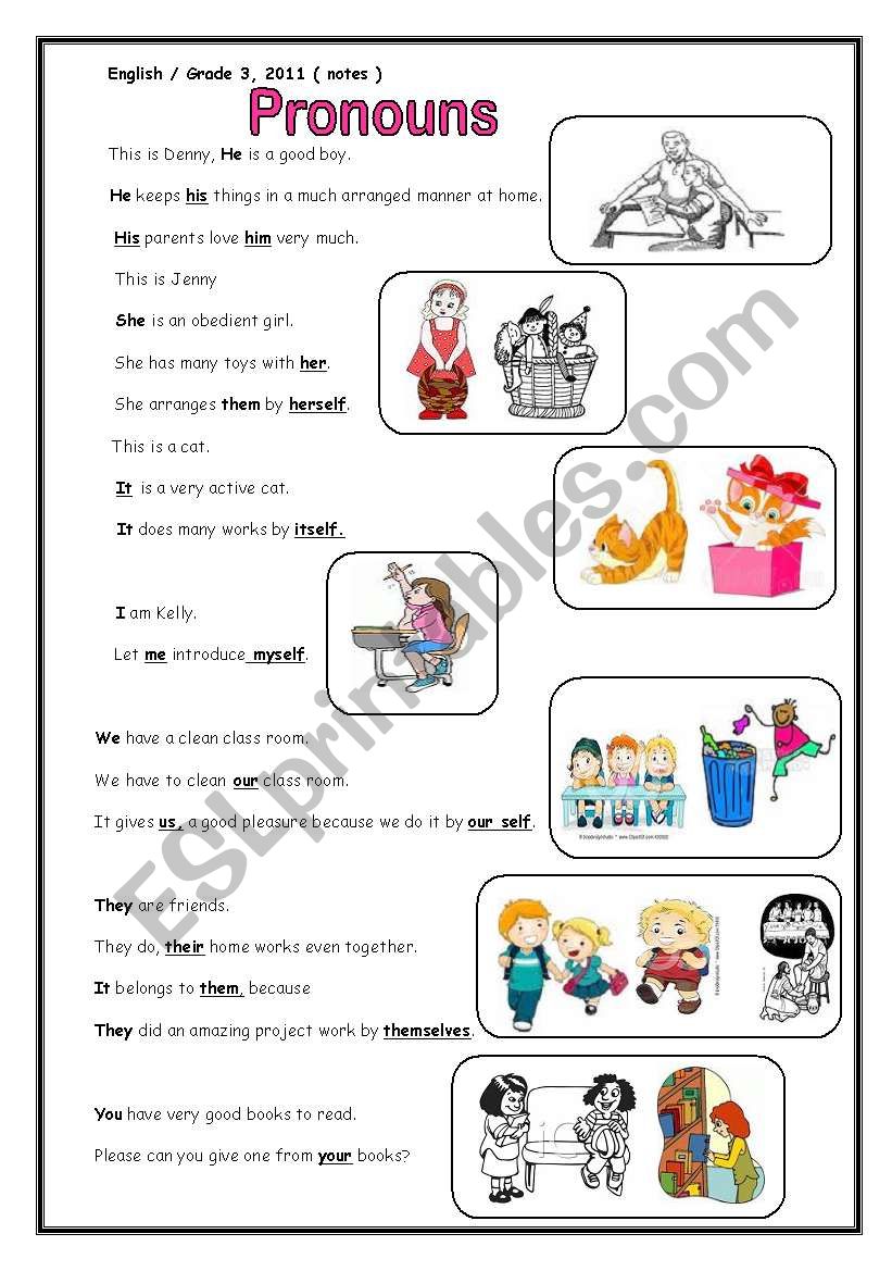 Pronouns worksheet