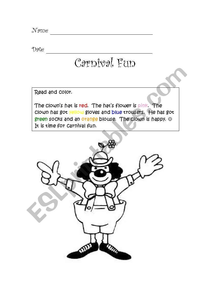Carnival Fun worksheet