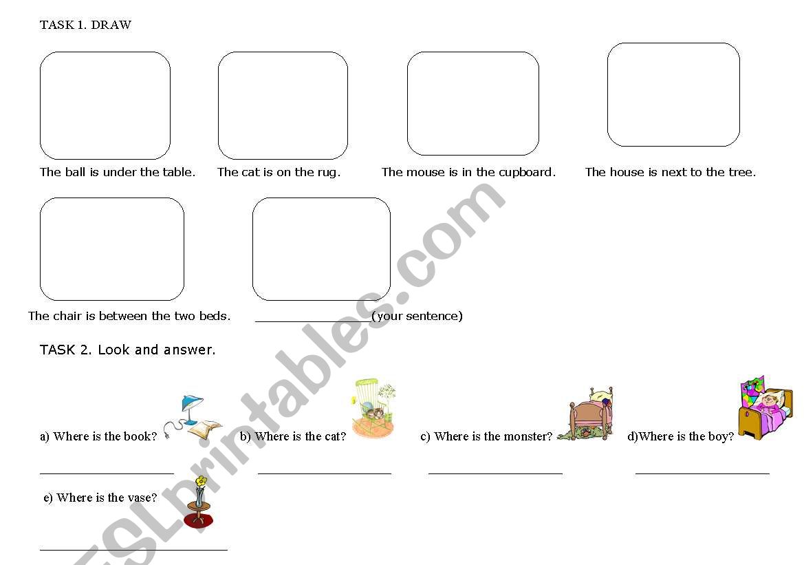 Prepositions worksheet