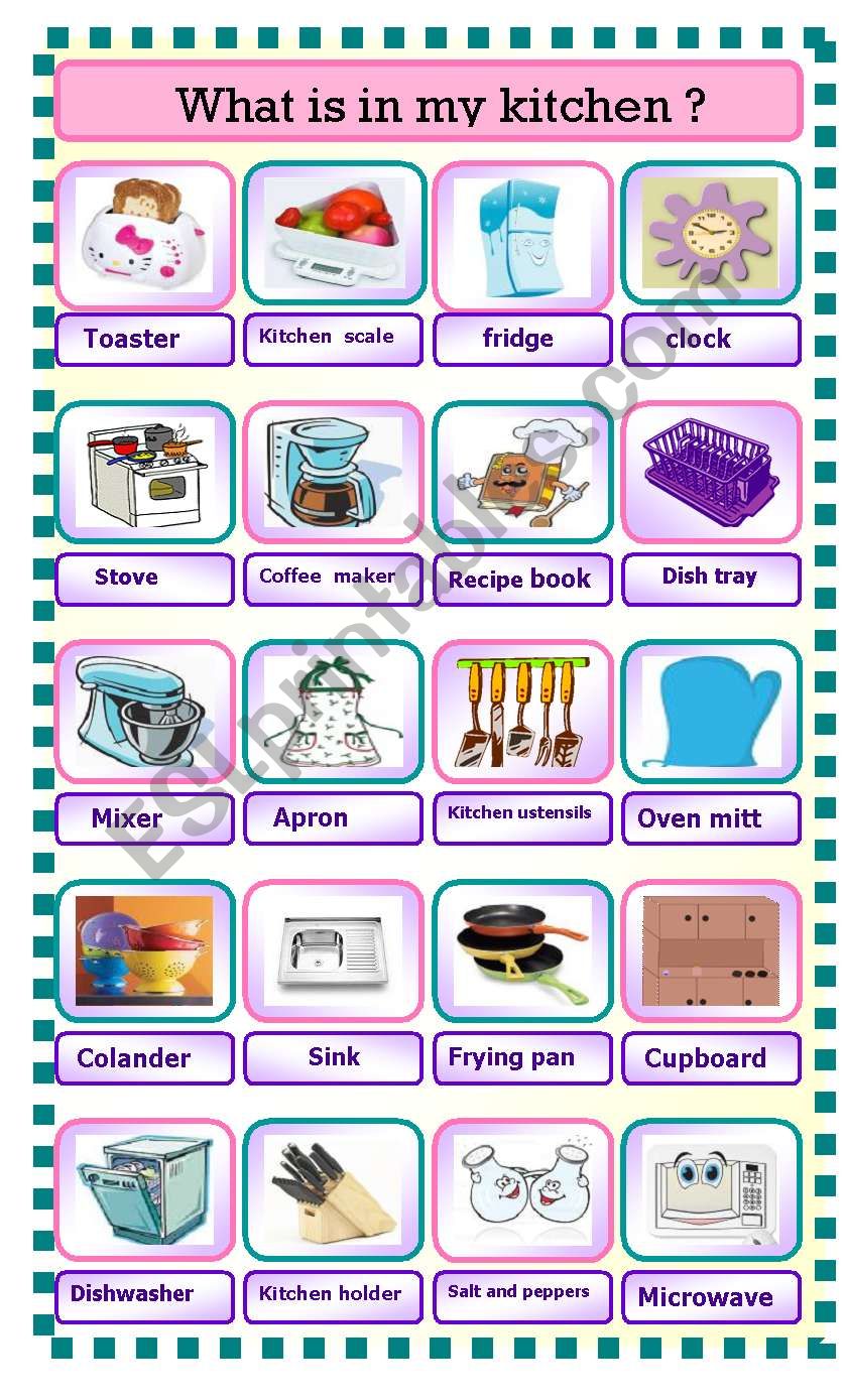 what is in my kitchen? worksheet