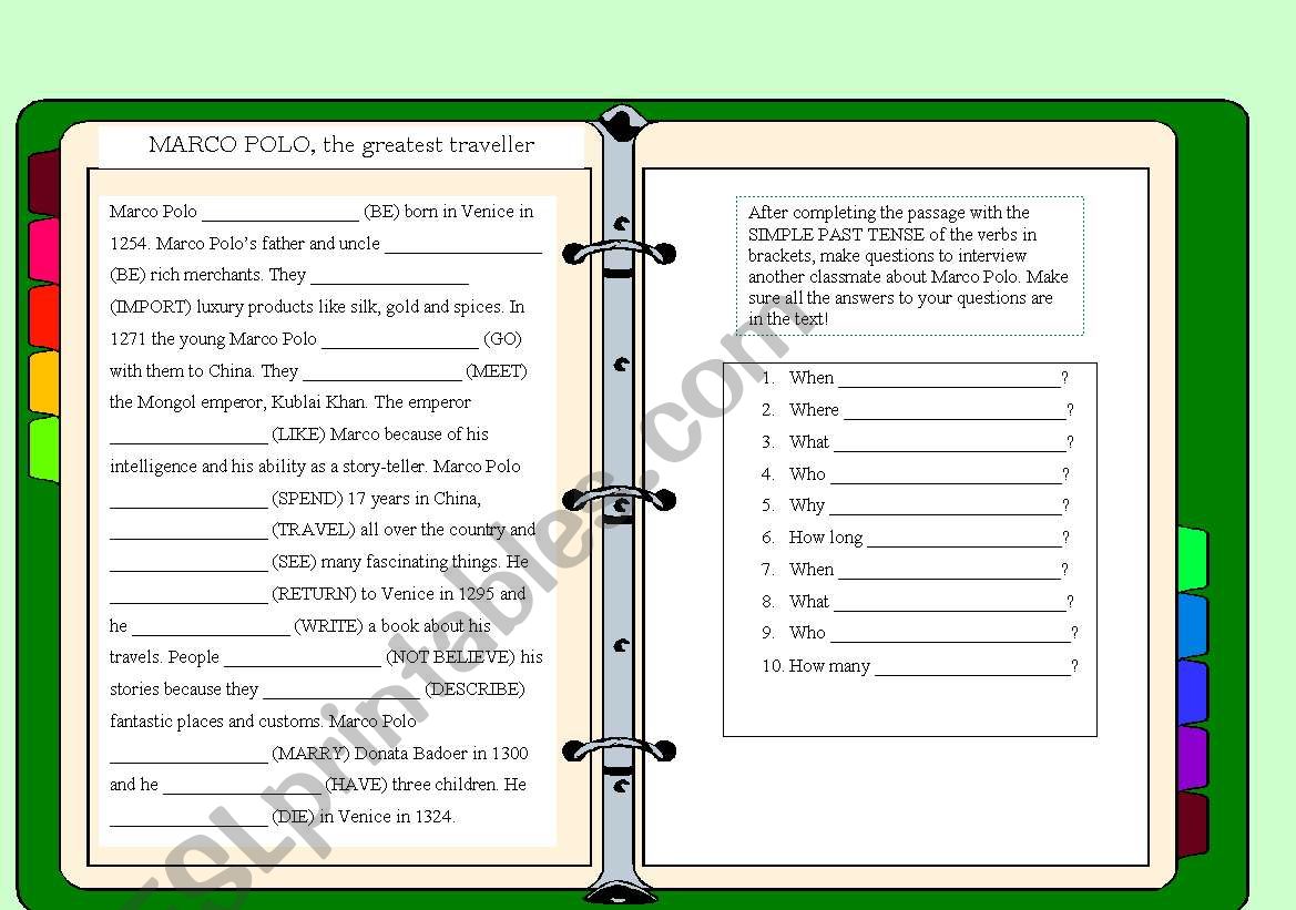 Simple Past  worksheet