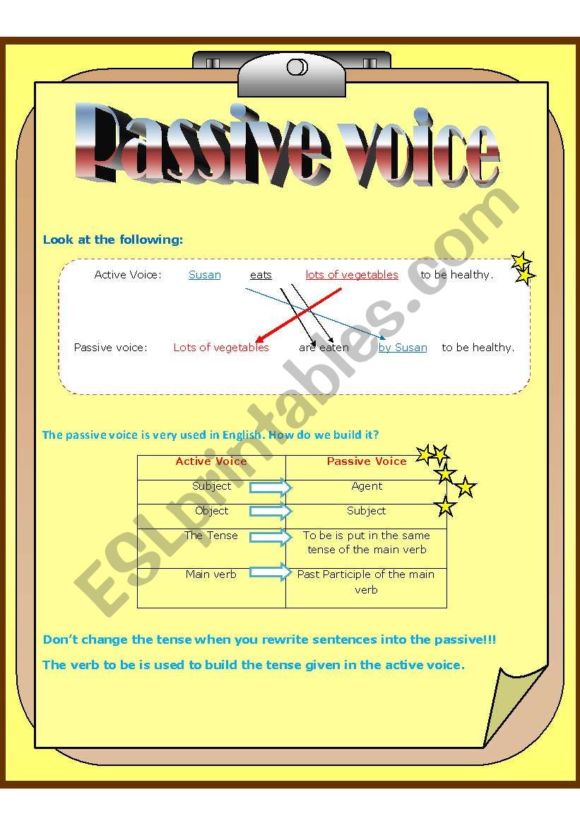 passive voice worksheet