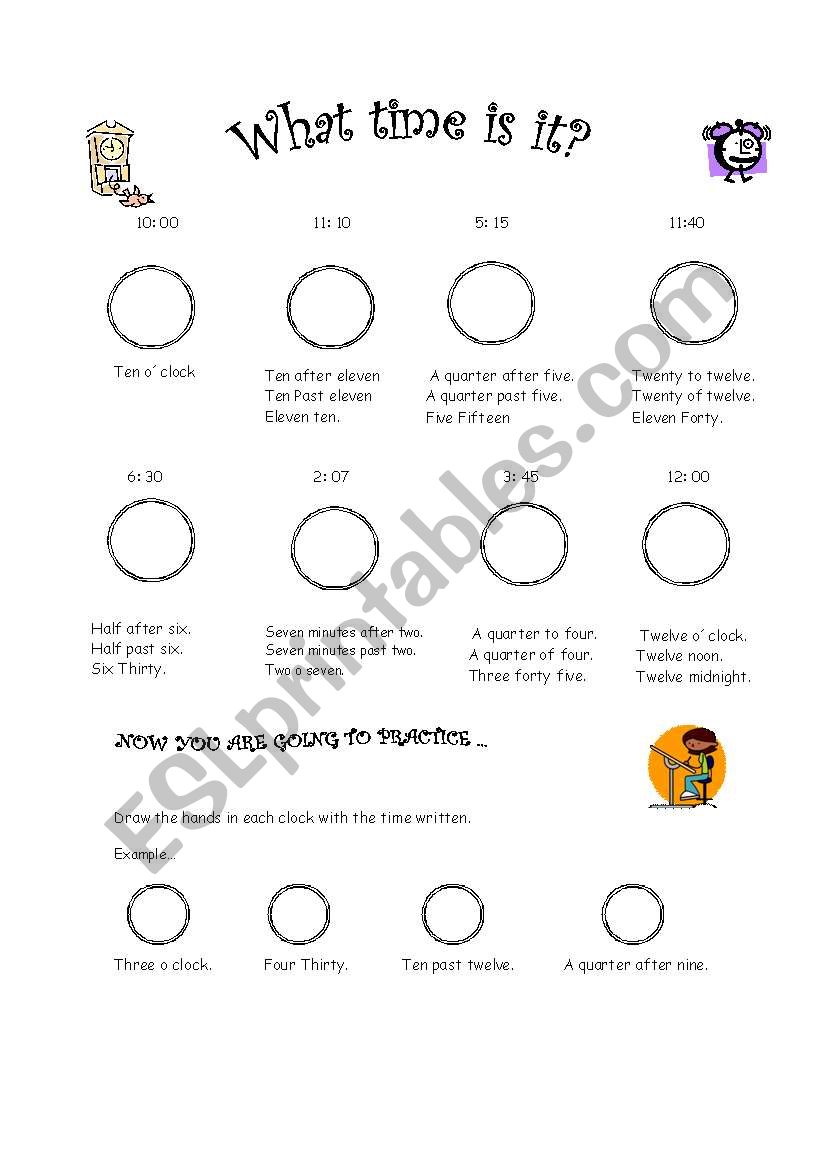 What time is it? worksheet