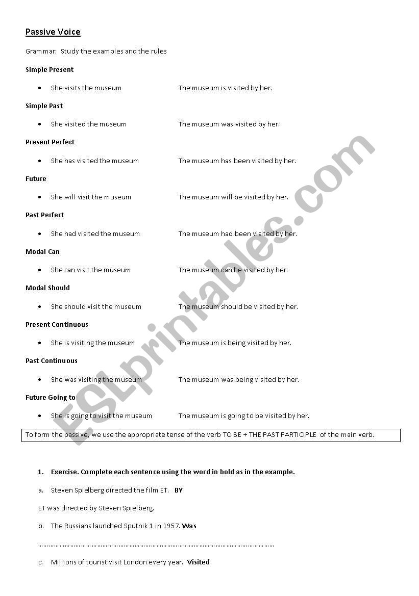 Passive Voice worksheet