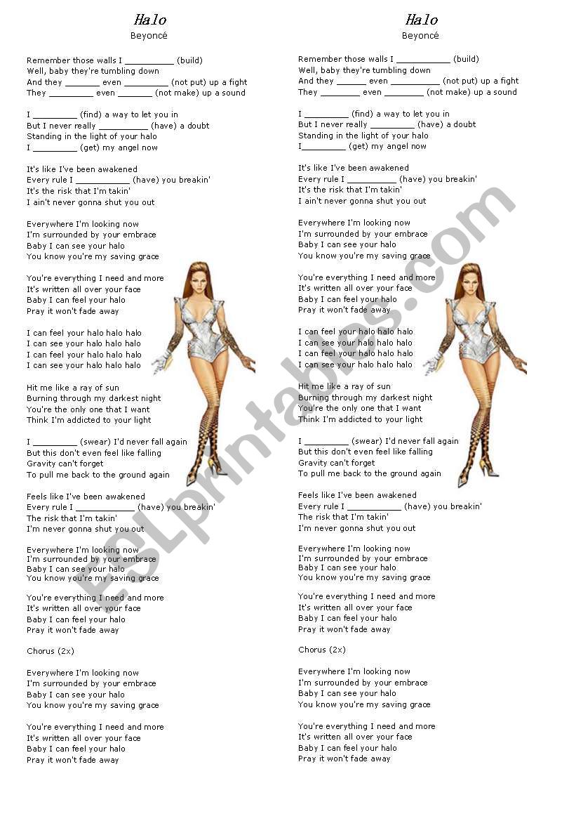 Halo- Beyonc worksheet