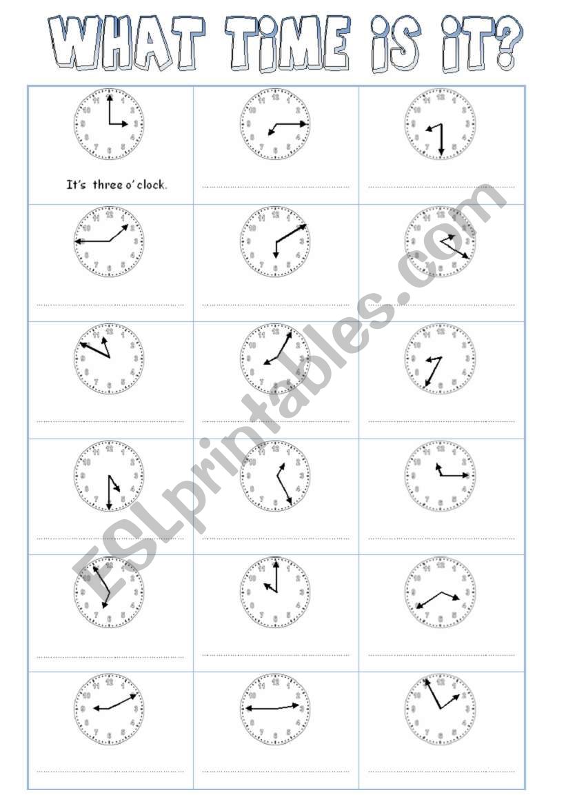 What time is it? worksheet