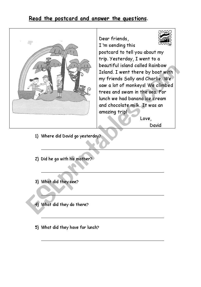 Read and answer worksheet