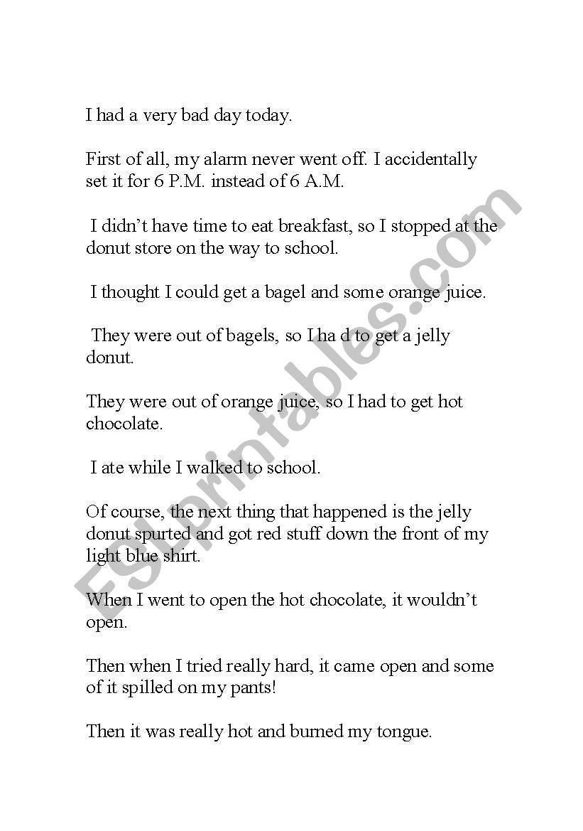 And so...chronology worksheet