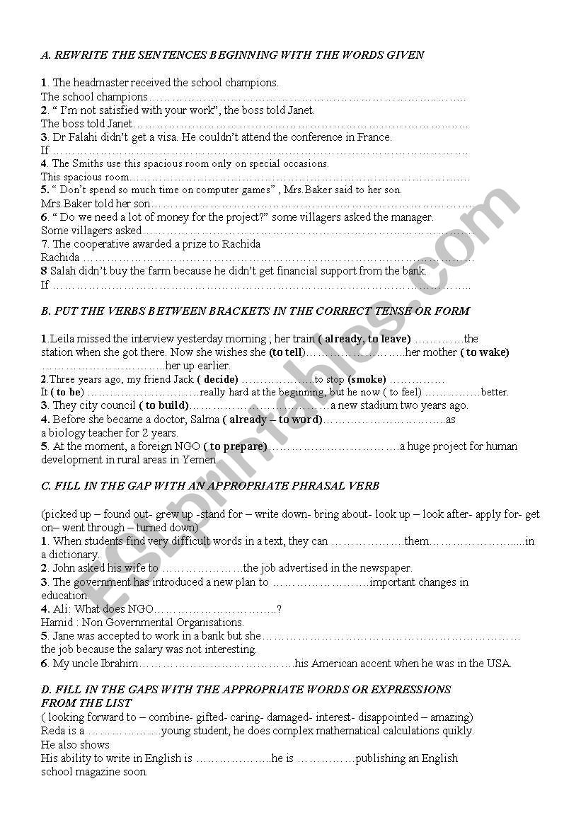 grammer extenstion worksheet