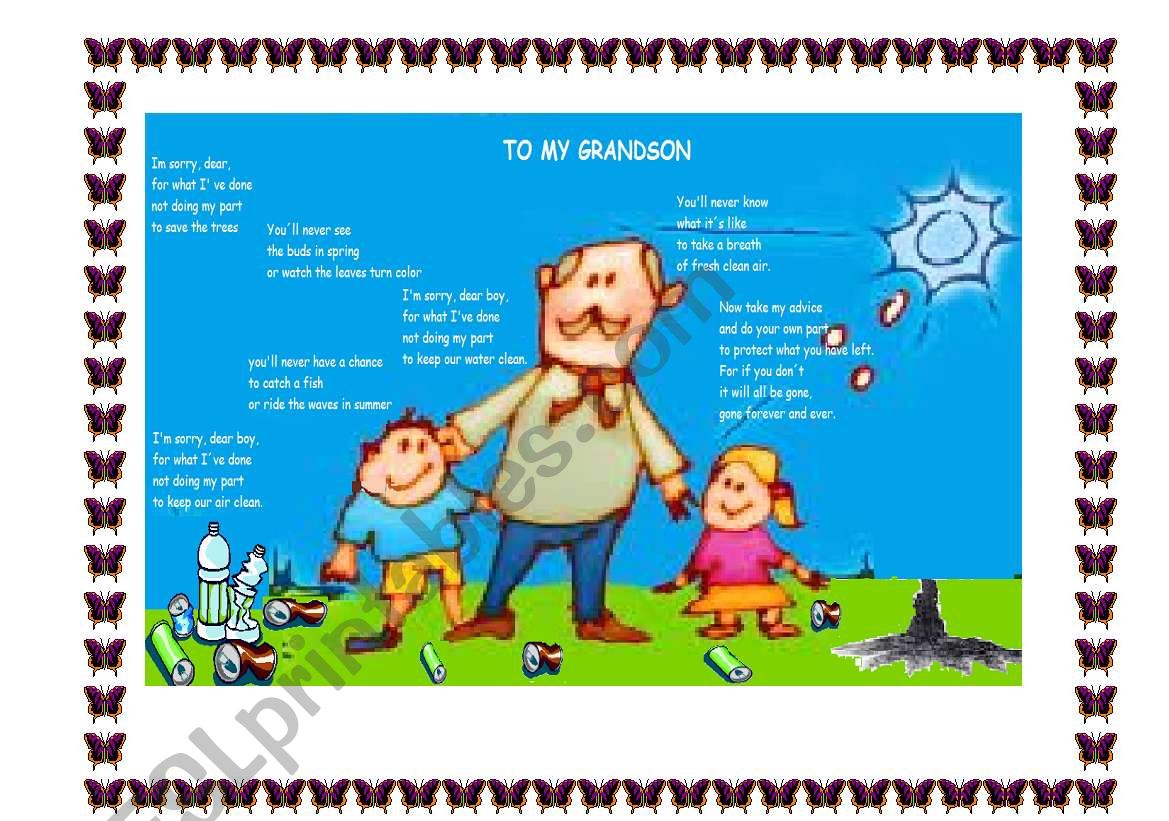 To my grandson (Poem about the environment)
