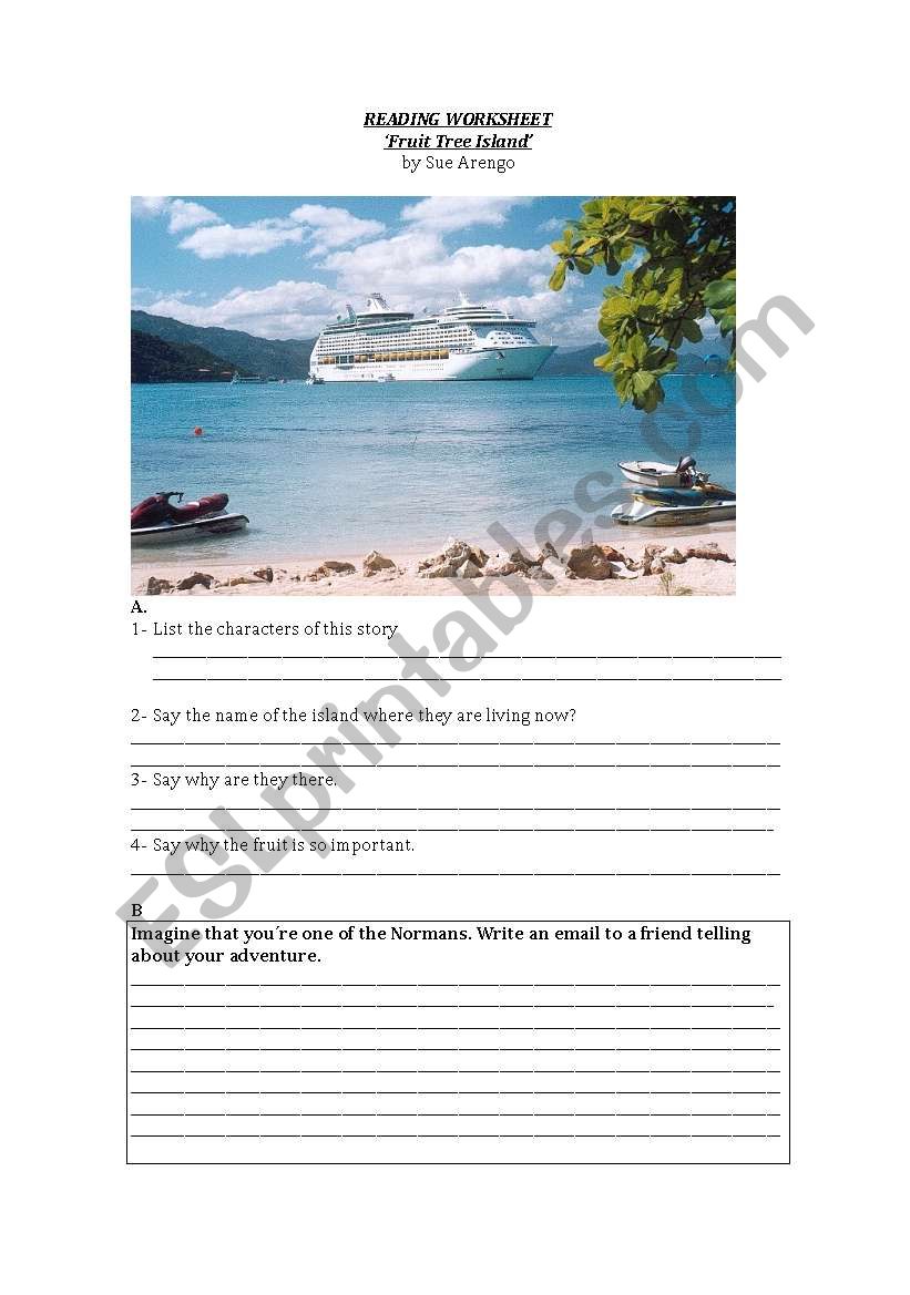 Reading worksheet: Fruit Tree ISland 