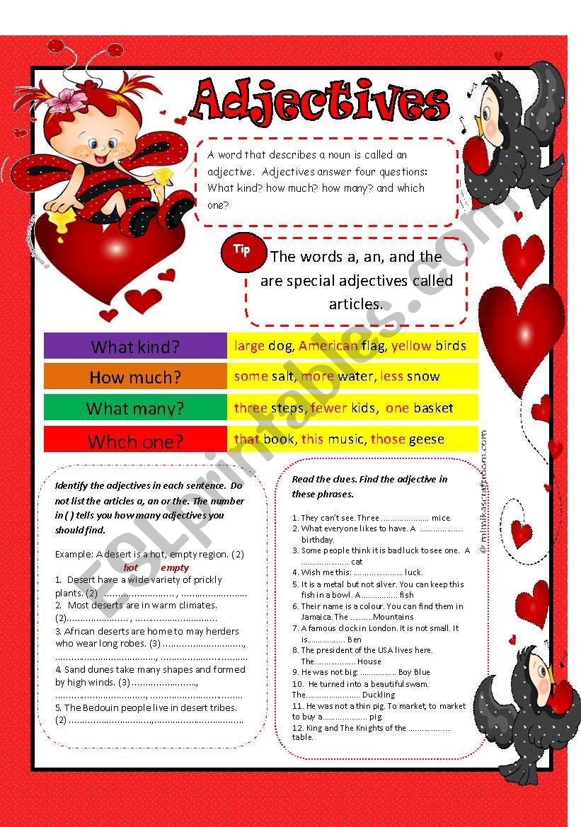 Adjectives worksheet