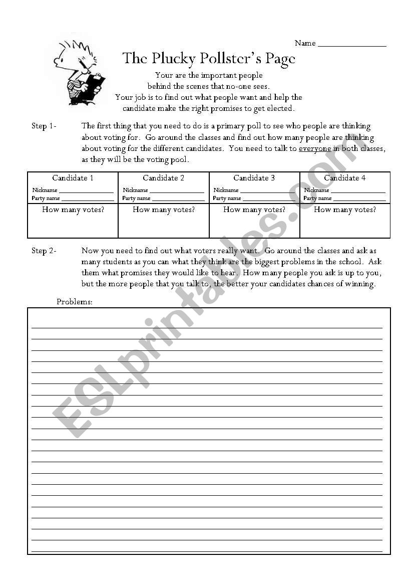 Pollster Page worksheet