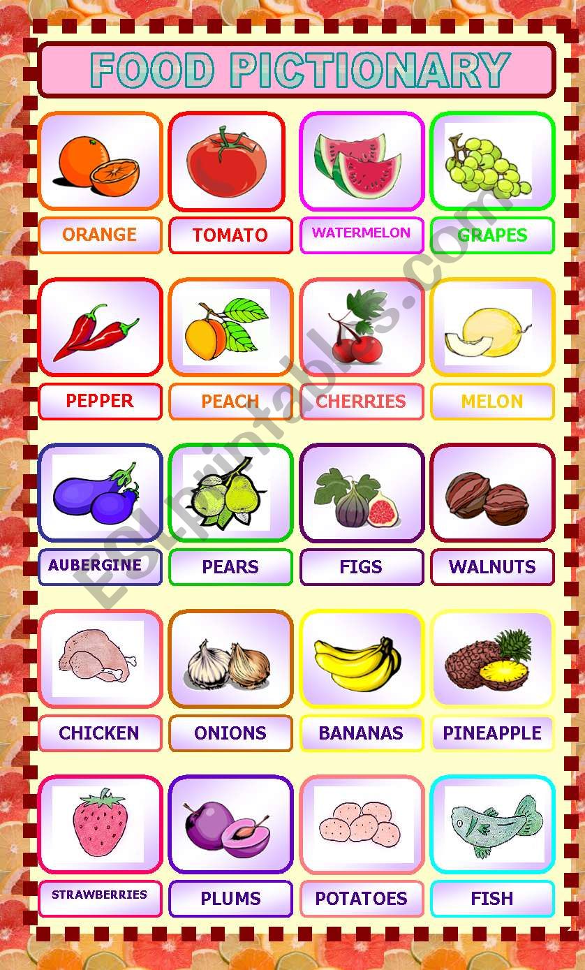 Food Pictionary worksheet