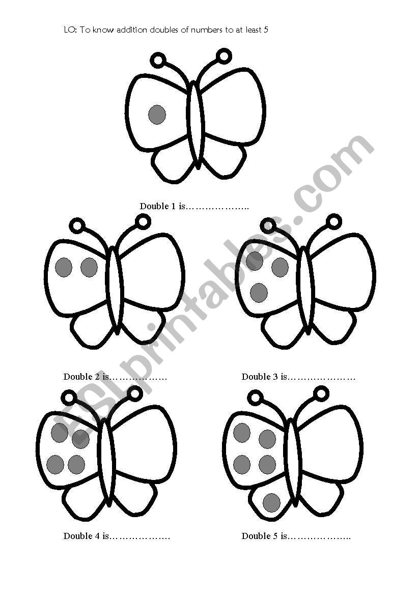 Teaching doubling numbers worksheet