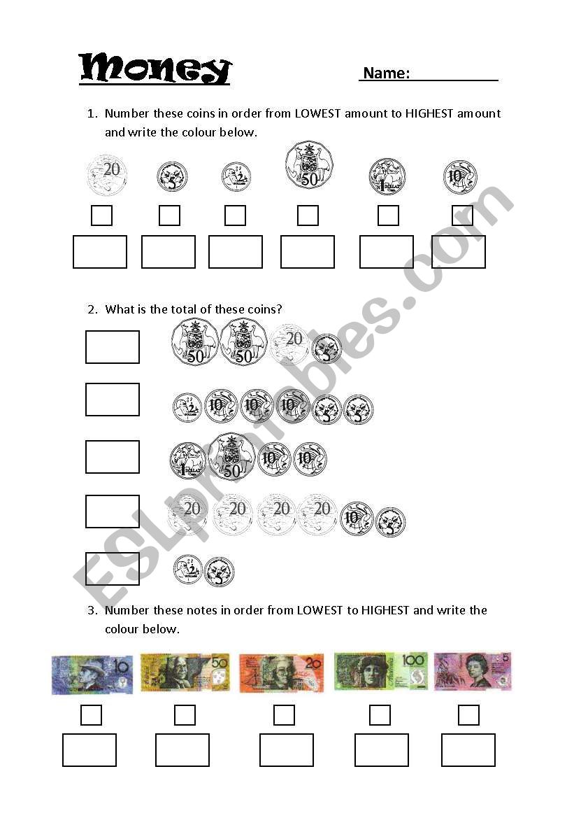 australian money worksheet esl worksheet by mandy roseler