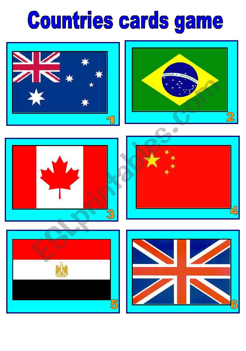 Easy Game Countries Cards 17 countries