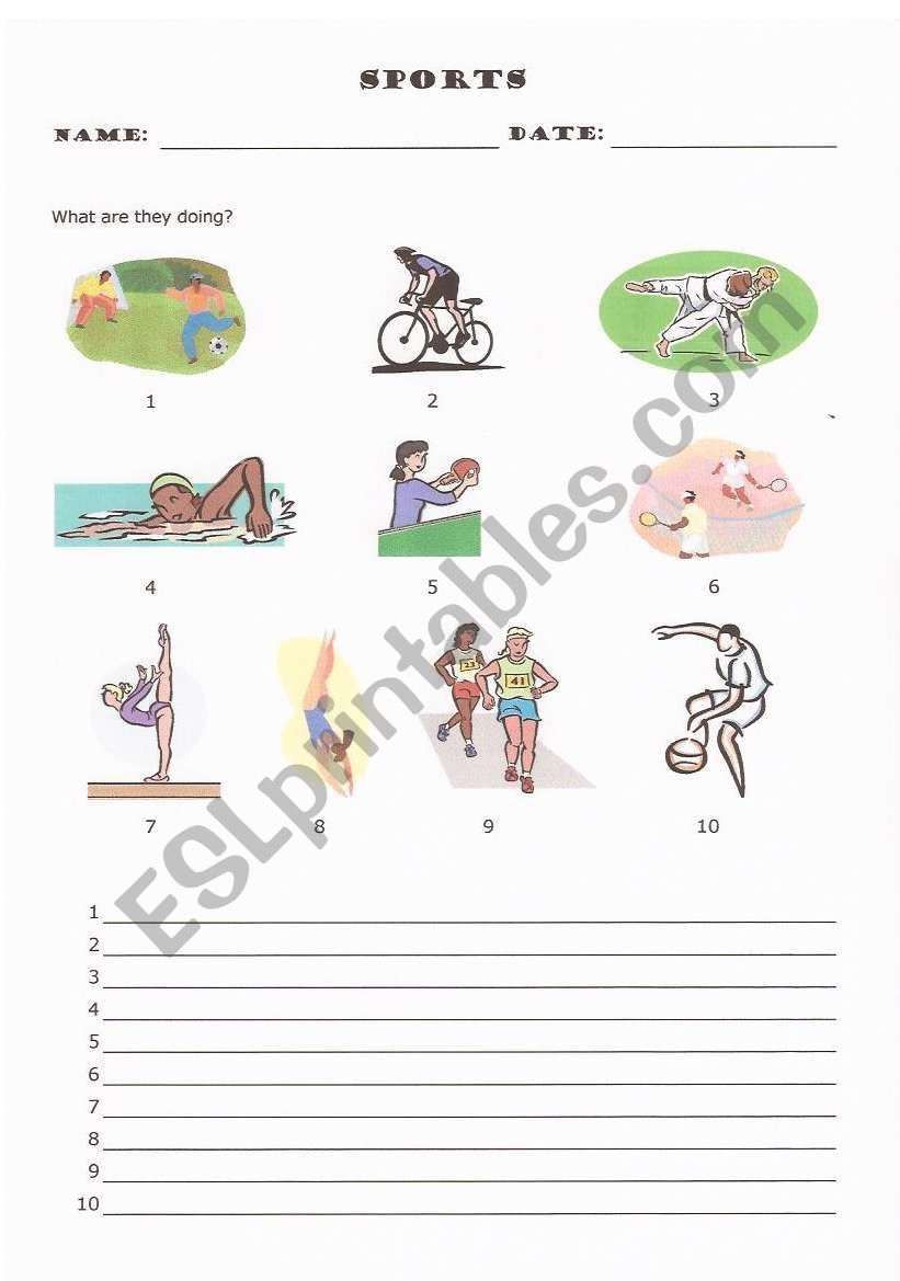 SPORTS worksheet