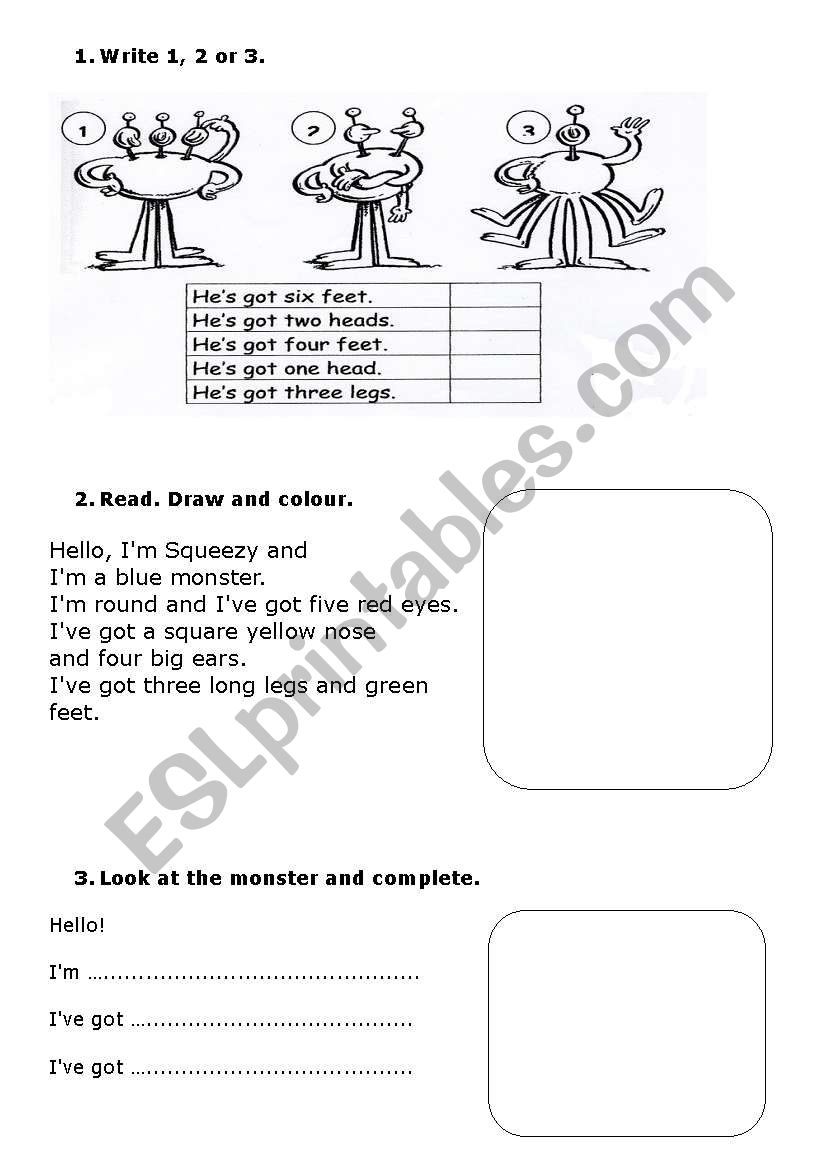 Monsters Attack!!! worksheet