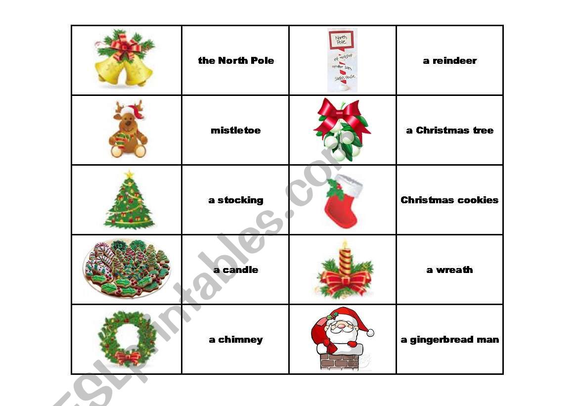 Christmas domino worksheet