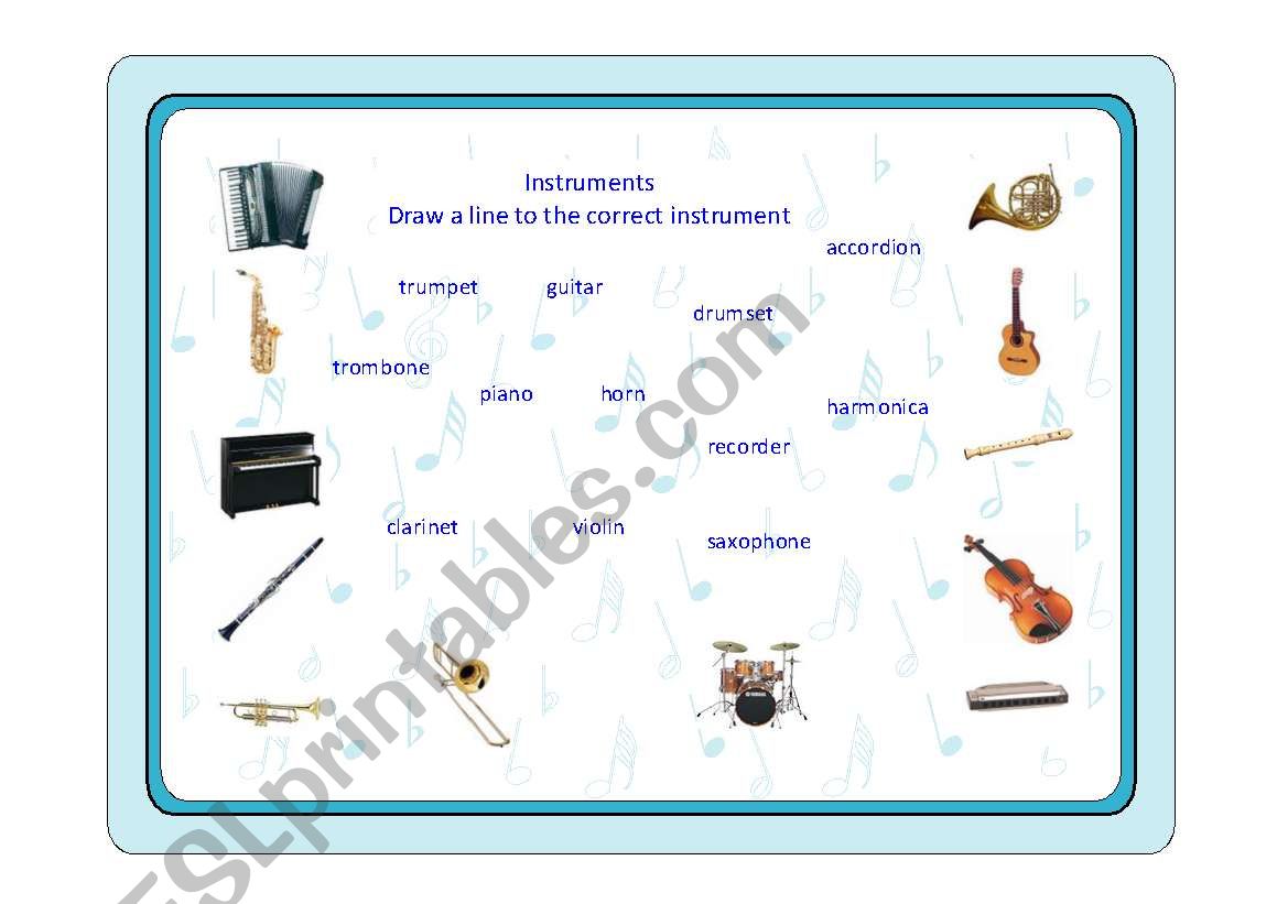 Instruments worksheet