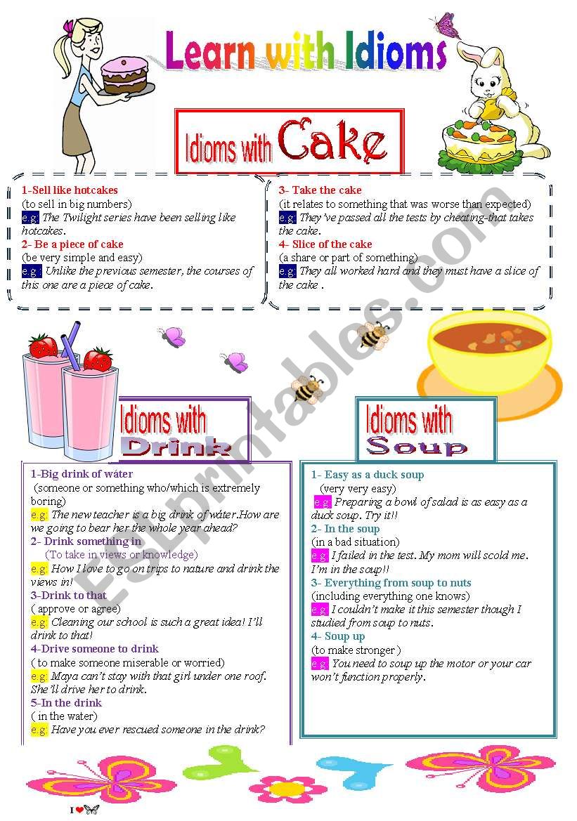 Learn with Idioms ( Part 21):Idioms with Cake, Soup, and Drink