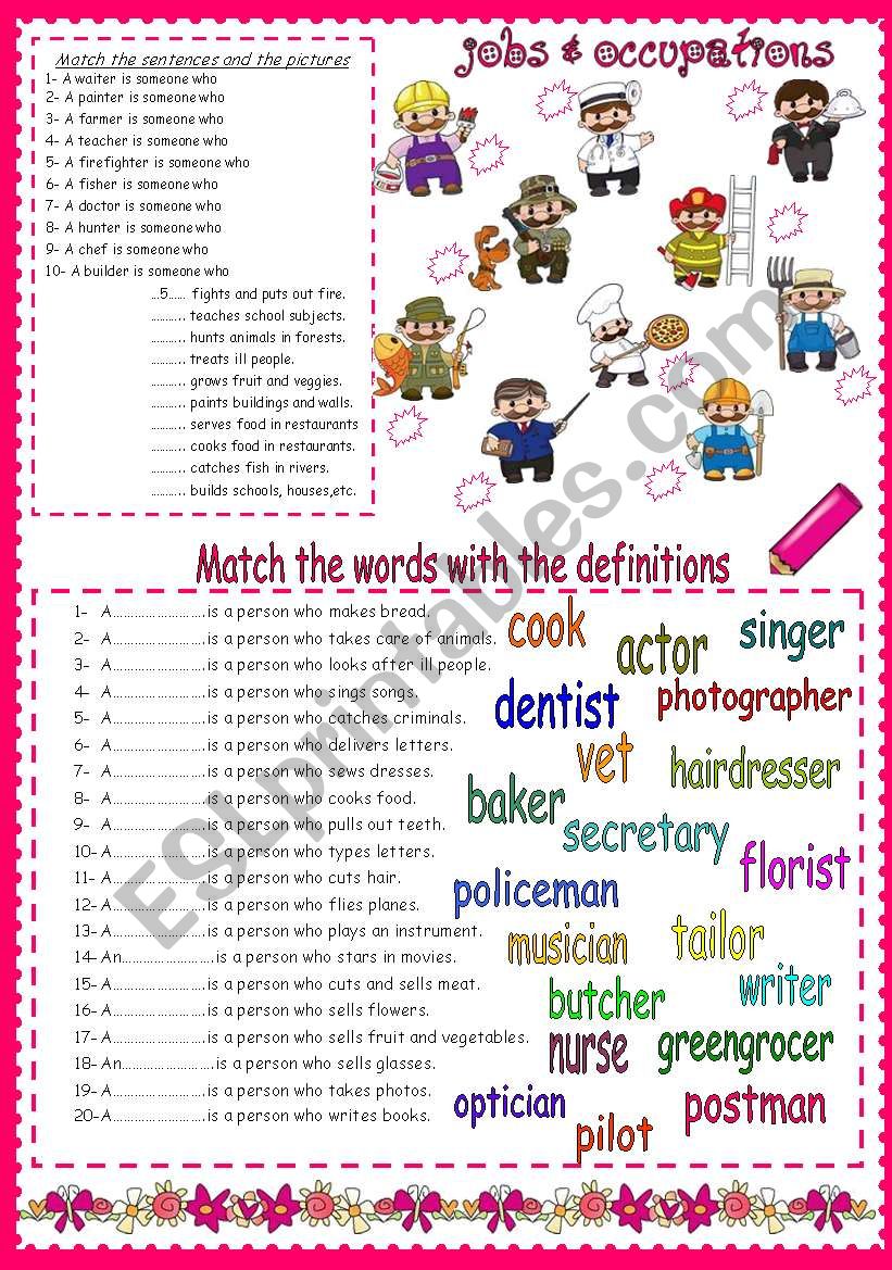 Jobs&Occupations worksheet